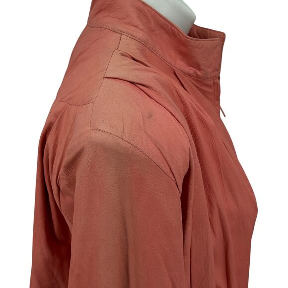 Remy Pleated Leather Jacket Womens SZ S Pink Retro Vintage Barbiecore 80s VTG - Picture 9 of 12